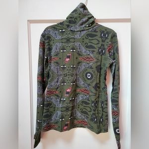 NOOWORKS Turtleneck Black Swan Print Size S